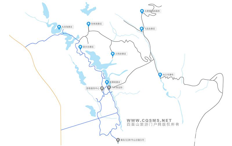 江津四面山农家乐推荐选择 四面山农家乐地图